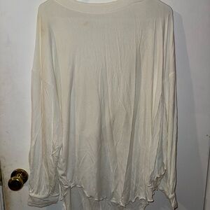 Free People White Long Sleeve Top